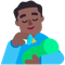 Man Feeding Baby- Medium-Dark Skin Tone emoji on Microsoft